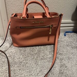 Michael Kors Pink Satchel with Gold Accents